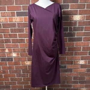 Maggie’s Organics Cotton Eggplant Ruched Crossover Dress Size XL